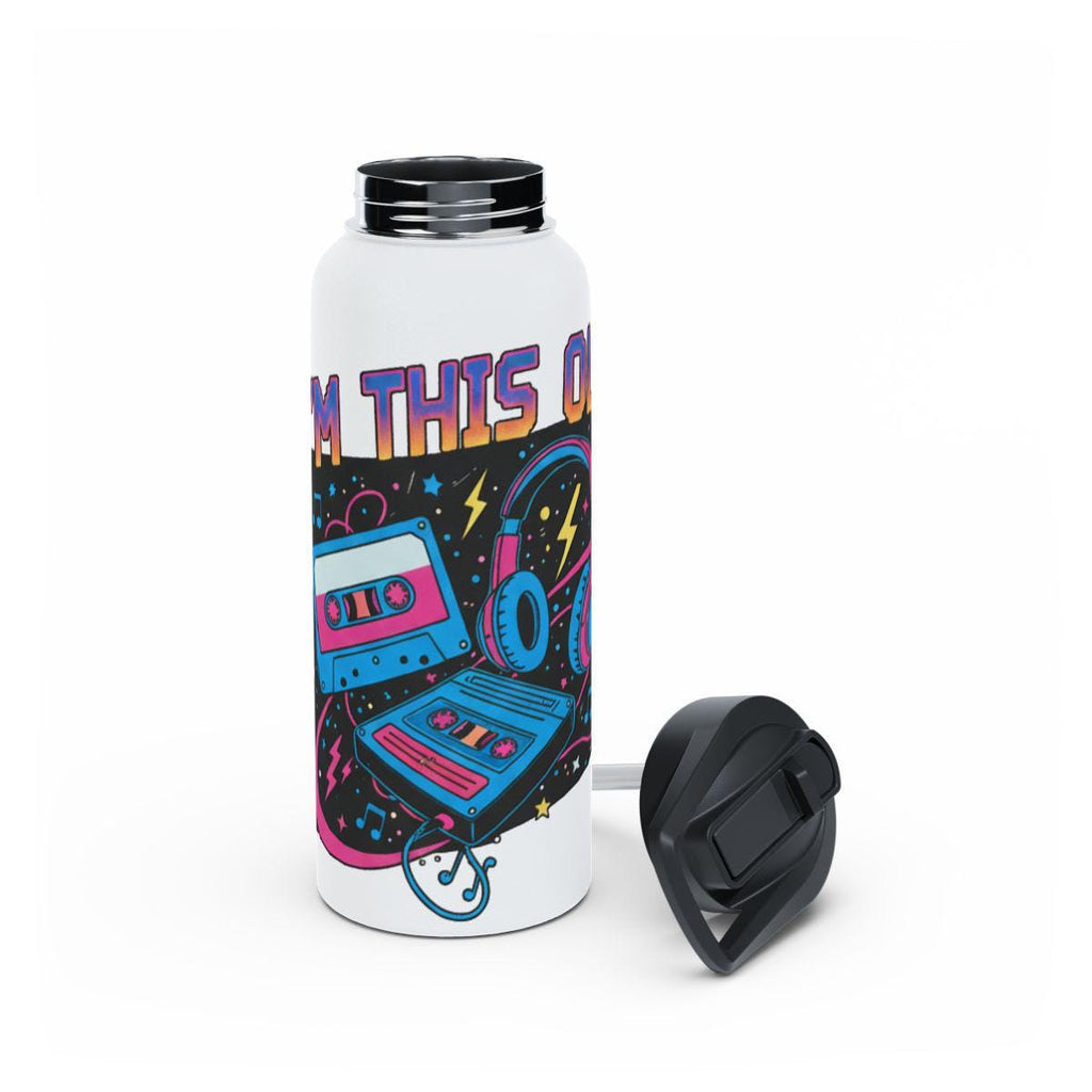 Retro Music Water Bottle Cassette Tape Boom Box Design, Reusable Drink Container, Funky Music Lover Gift, Trendy Accessory