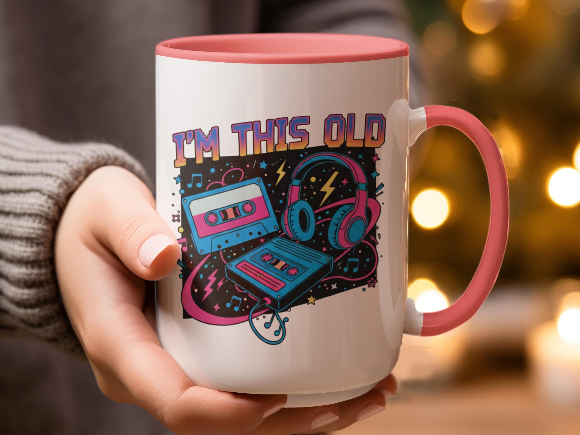 Retro Cassette Tape Mug, I'm This Old Coffee Cup, Vintage Music Lover Gift, Funny Nostalgic Design, Unique Music-Themed Mug
