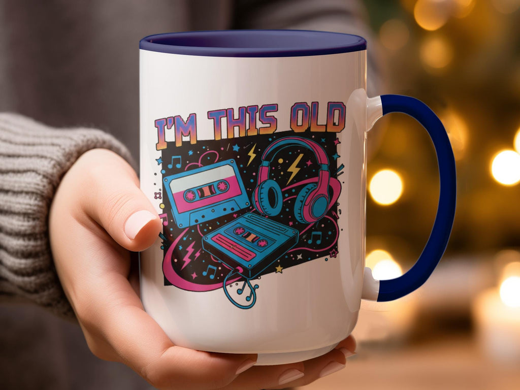 Retro Cassette Tape Mug, Funny I'm This Old Coffee Cup, Vintage Music Lover Gift, Quirky Nostalgic Present, Unique 80s Throwback Mug