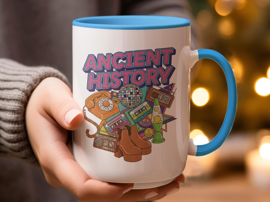 Ancient History Coffee Mug, Retro Themed Gift, Vintage Style Drinkware, Colorful Ceramic Cup, Unique History Lover Present
