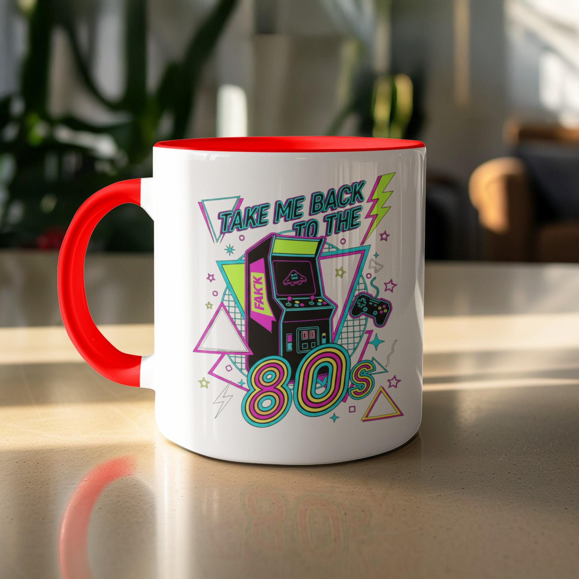 Retro 80s Gamer Mug, Take Me Back to the 80s Coffee Cup, 80s Arcade Game Gift, Nostalgic Gaming Mug, Vintage Style Mug, Game Lover Gift