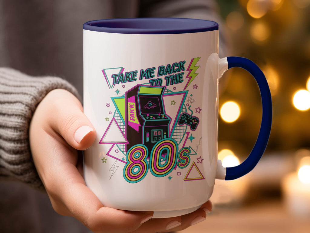 Retro 80s Arcade Mug, Take Me Back to the 80s, Nostalgic Coffee Cup, Vintage Gaming Gift, 80s Themed Drinkware, Gamer Gift