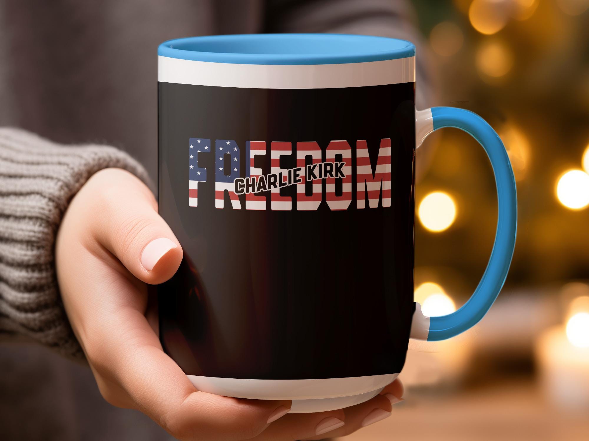 Freedom Mug, American Flag Freedom Coffee Cup, Patriotic Mug, USA Themed Mug, Independence Day Gift, Unique 4th of July Mug