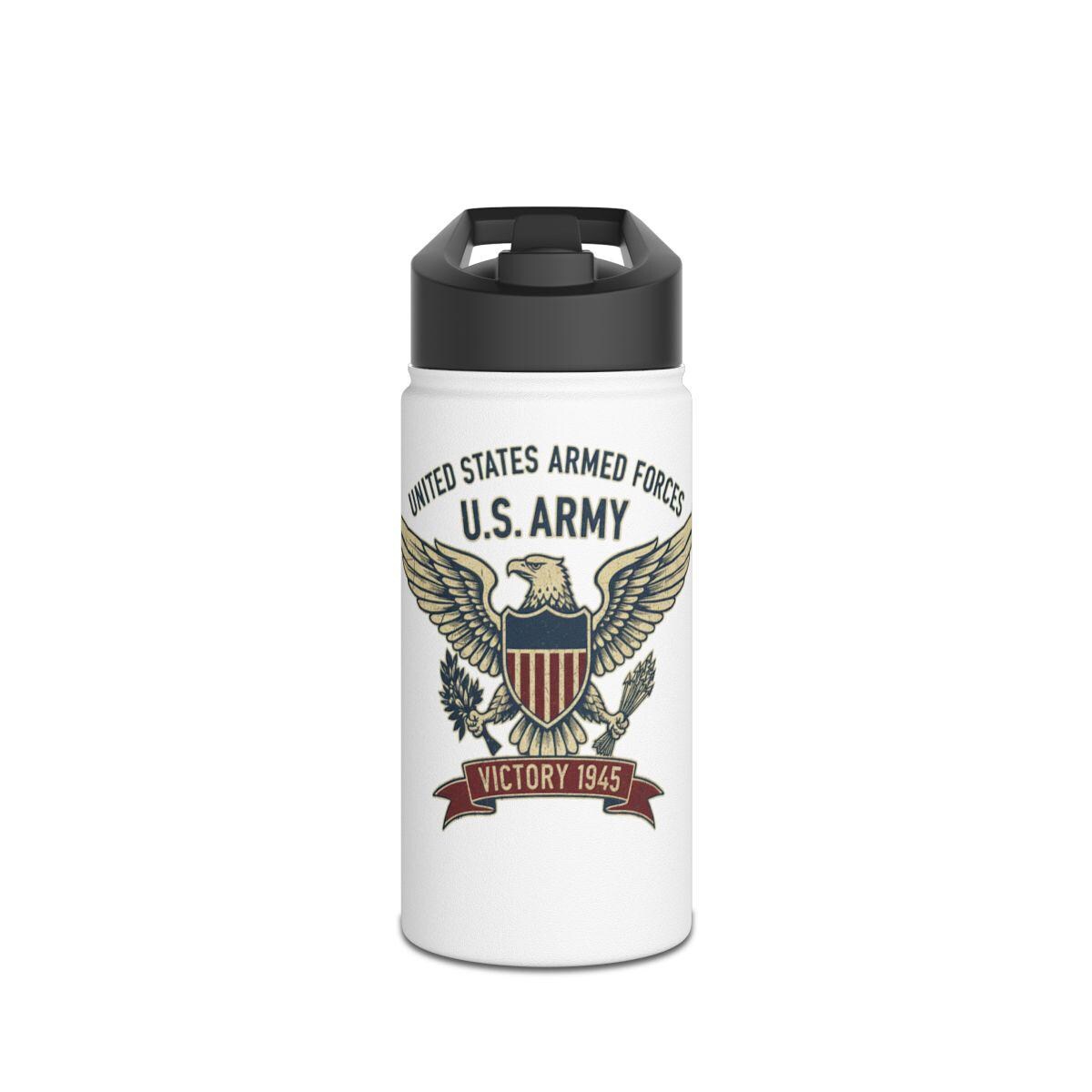Vintage US Army Victory 1945 Water Bottle, Military Enthusiast Gift, Patriotic Travel Mug, Reusable Drinkware, Armed Forces Flask