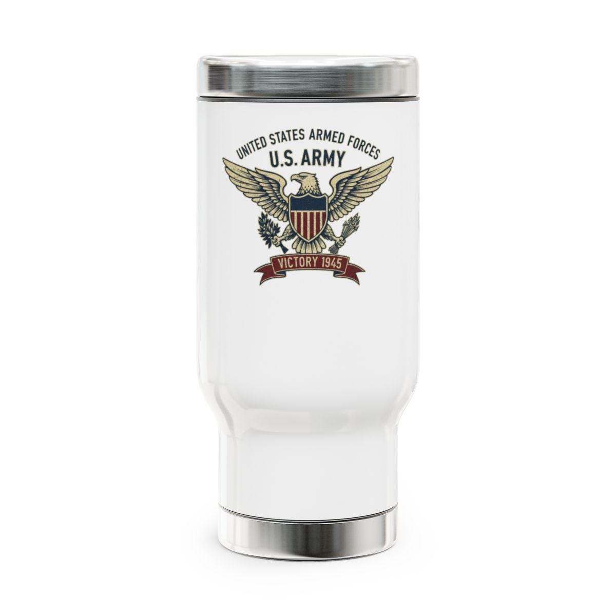 US Army travel mug, military coffee tumbler, patriotic drinkware, veteran gift, Armed Forces, insulated travel cup