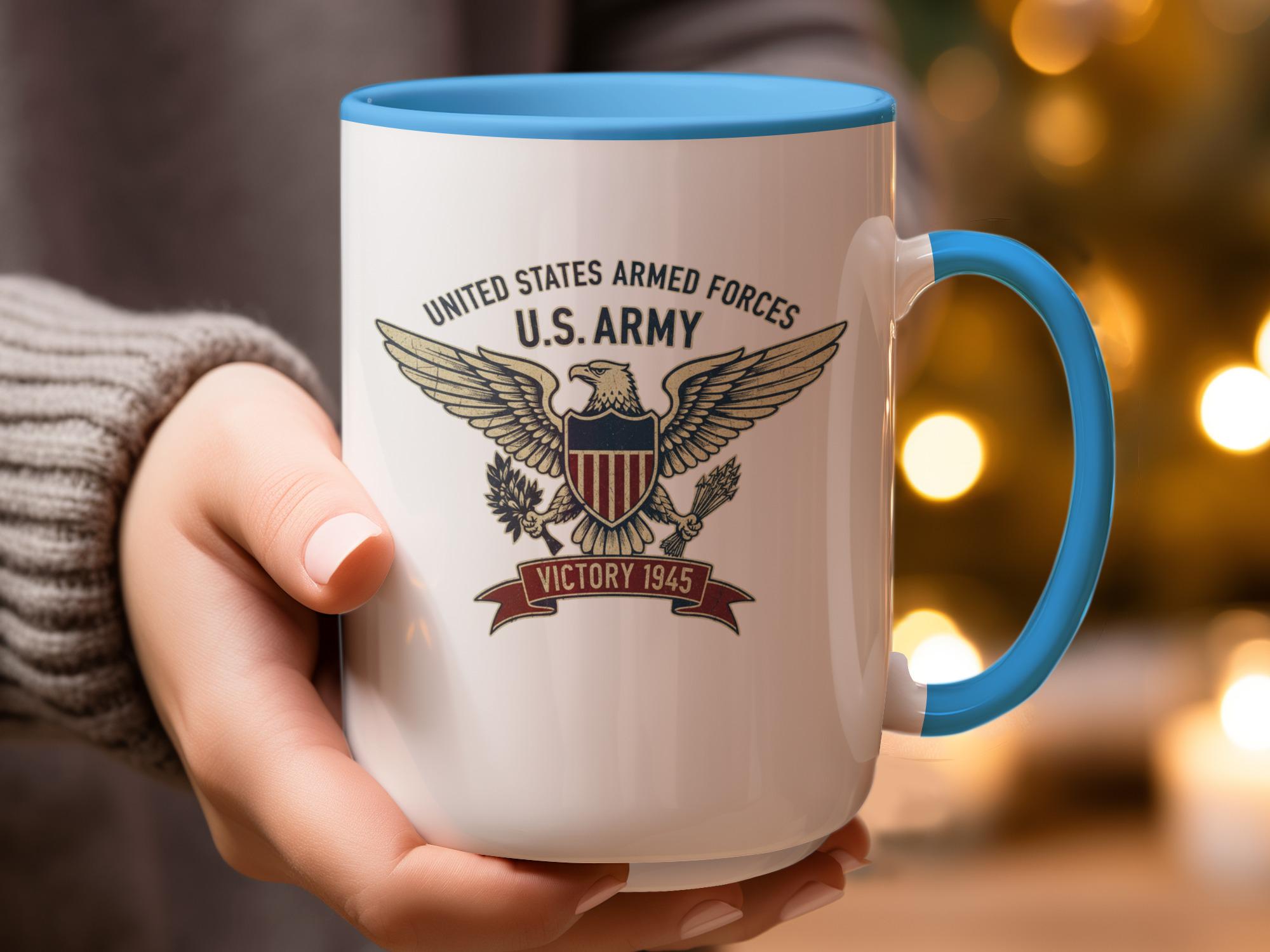 US Army Victory 1945 Mug, United States Armed Forces Coffee Cup, Military Gift, Patriotic Drinkware, Veterans Day Mug