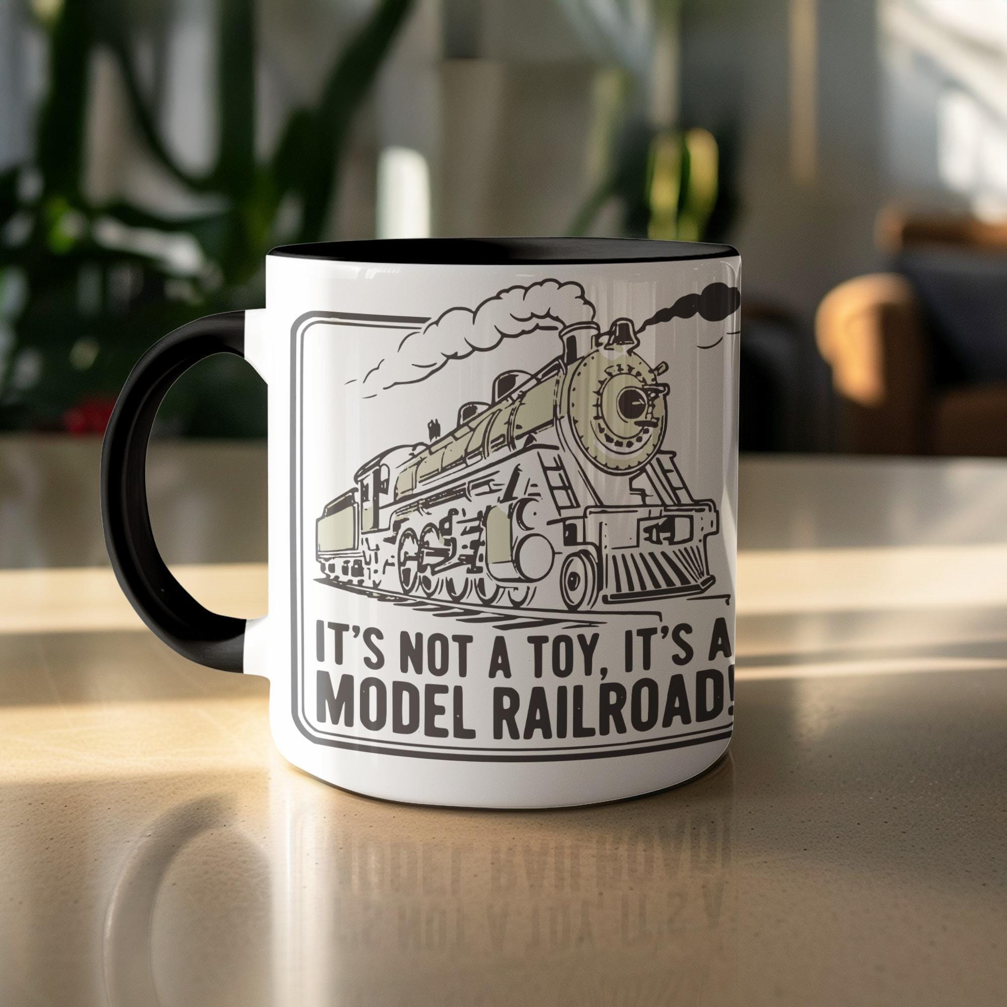 Model Railroad Mug, Train Enthusiast Coffee Cup, Railway Lover Gift, Steam Engine Mug, Not A Toy It's A Model Railroad Mug