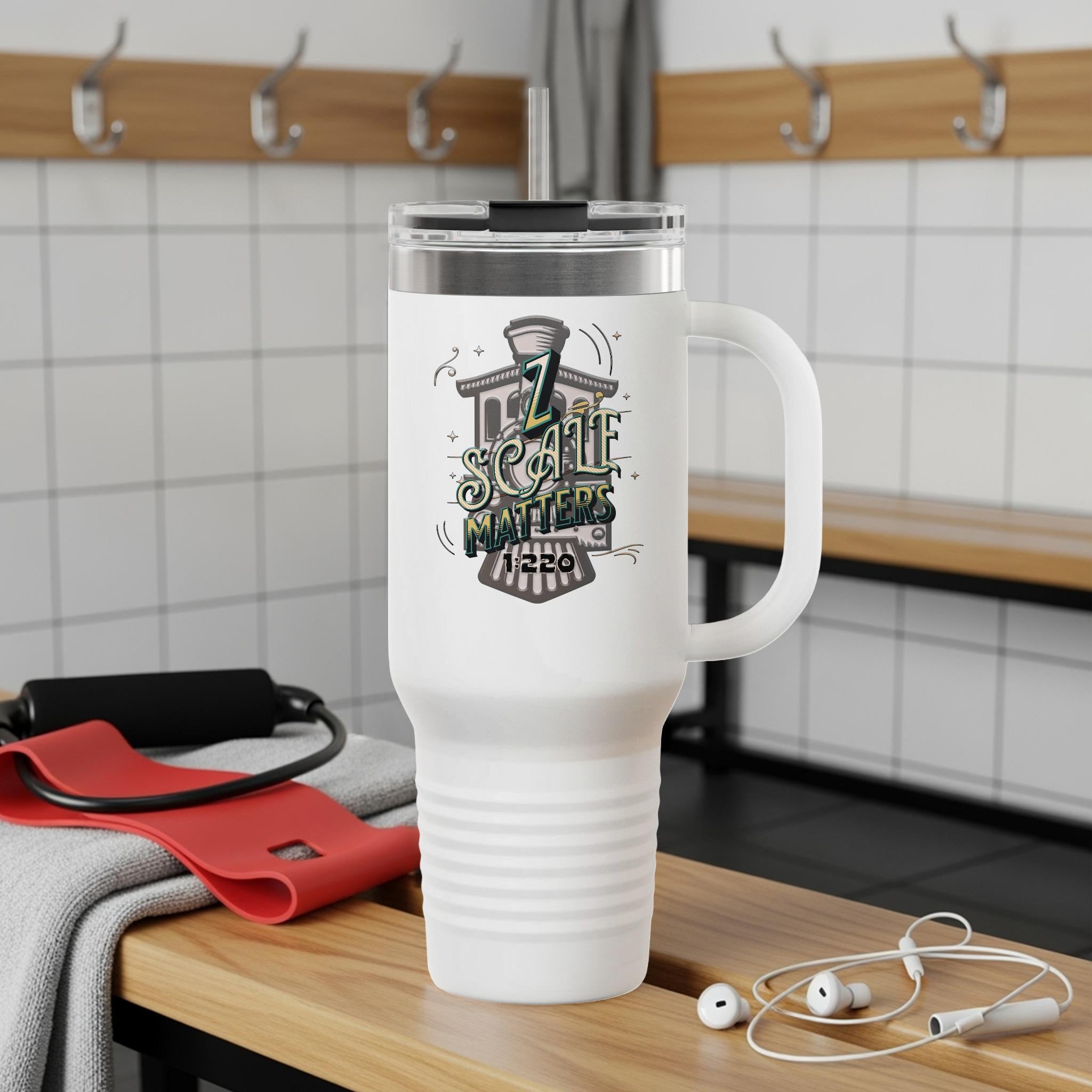 Z Scale Matters Travel Mug, Insulated Coffee Cup, Train Enthusiast Gift, Unique Train Lover Mug, Railway Hobbyist Tumbler