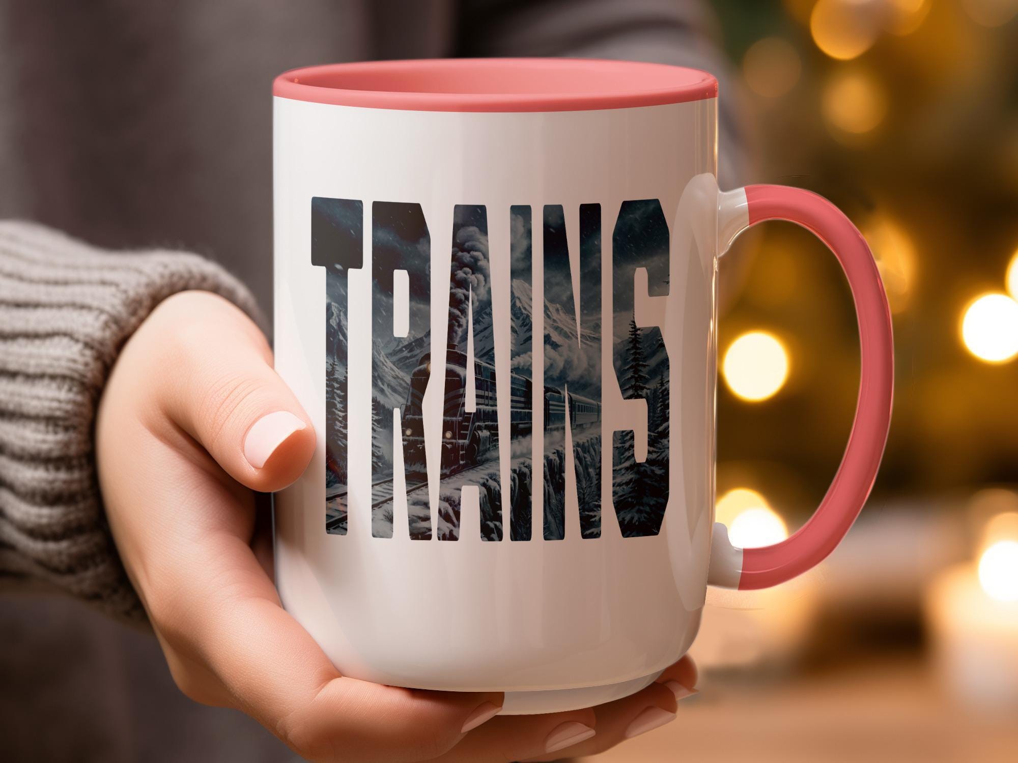 Trains Mug, Train Lover Gift, Train Enthusiast Ceramic Cup, Christmas Present for Train Fans, Train Collector Mug, Unique Train Mug