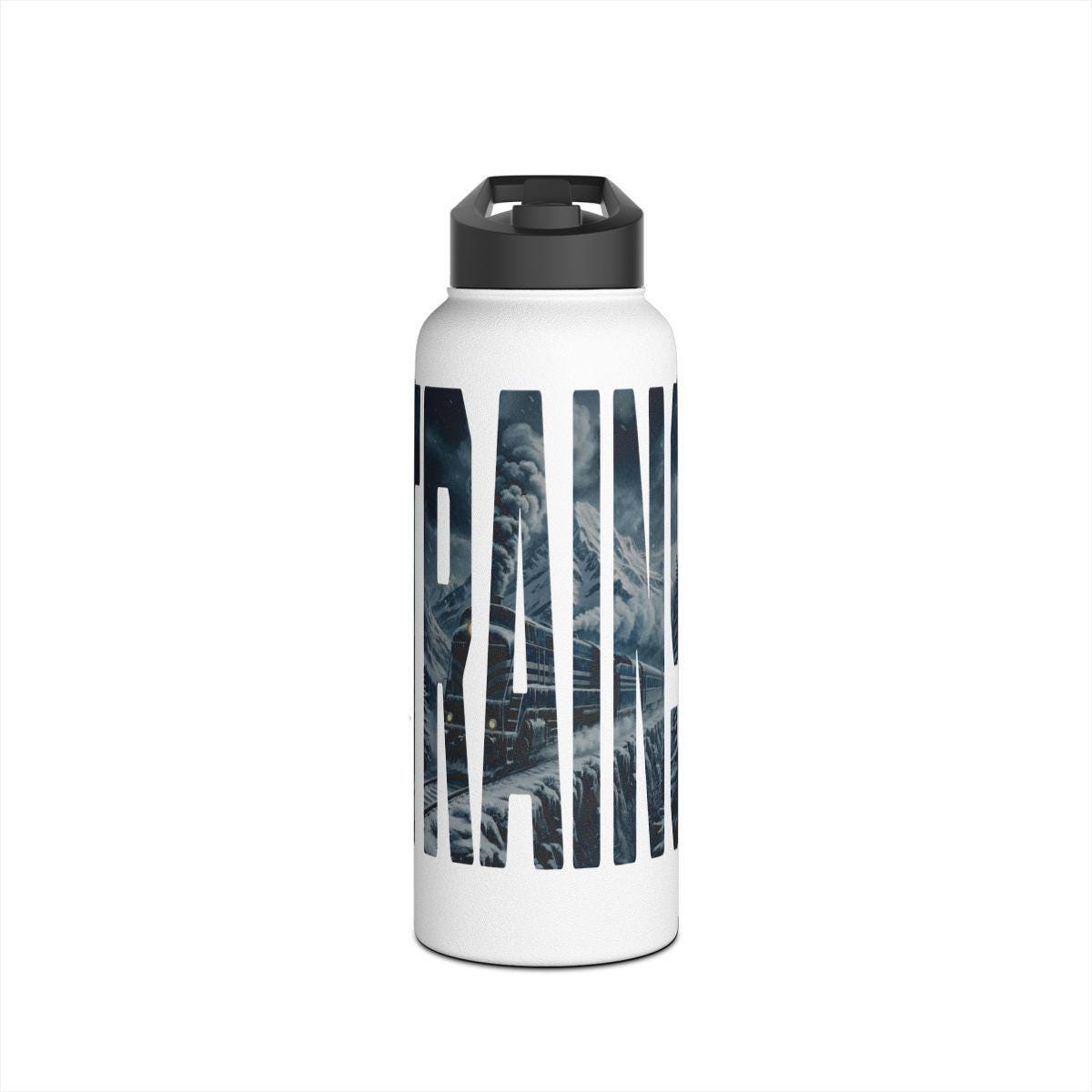 Custom Water Bottle with Mountain Design, Leak Proof Insulated Flask for Outdoor Adventures, Unique Travel Mug Gift Idea