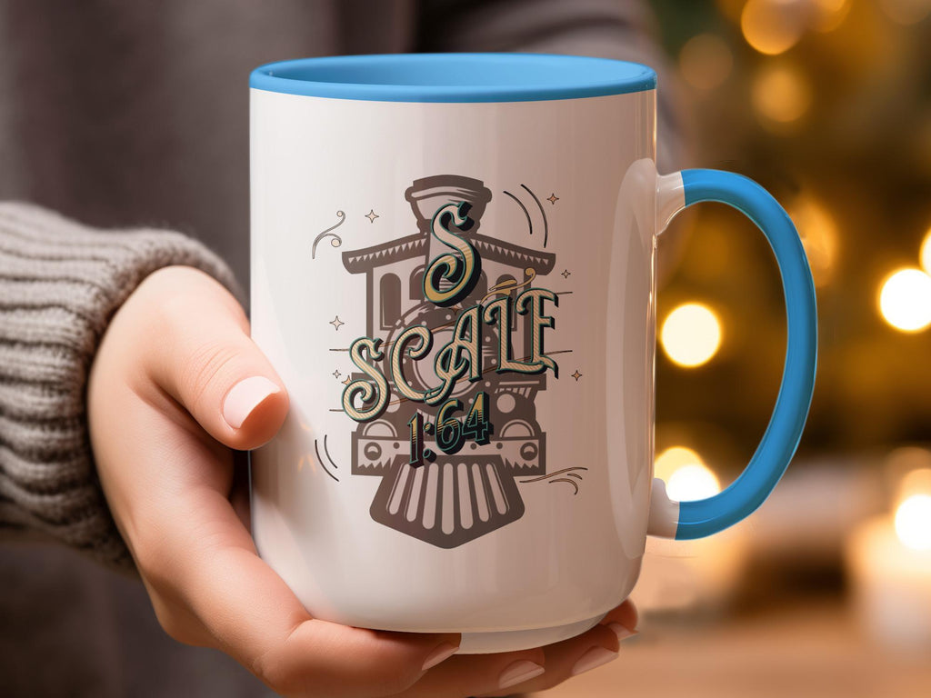 Model Train Themed Mug, Train Lover Gift, S Scale 164 Mug, Train Enthusiast Coffee Cup, Unique Train Collectible Mug