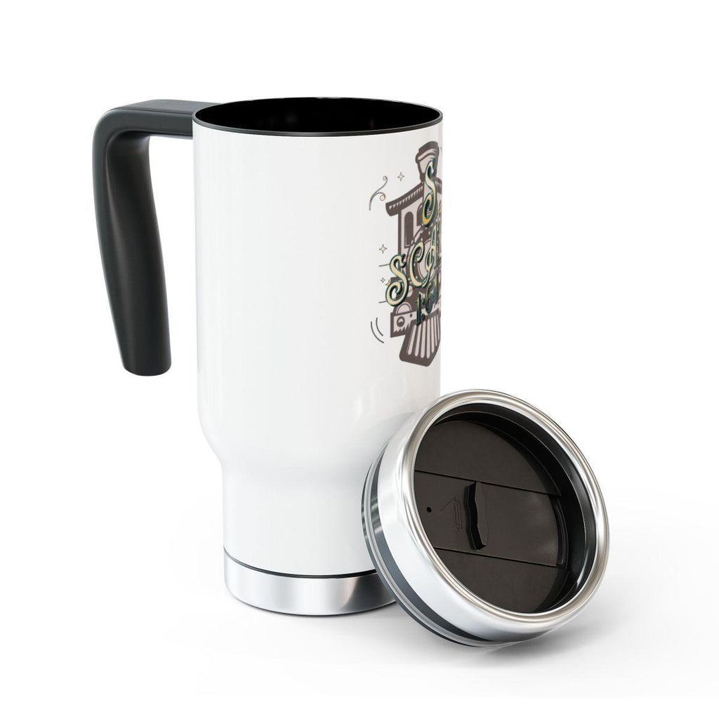 Travel Mug with Artistic Camera Design, Leak-Proof Lid, Perfect for Coffee or Tea, Stay Hydrated on the Go, Great Gift Idea