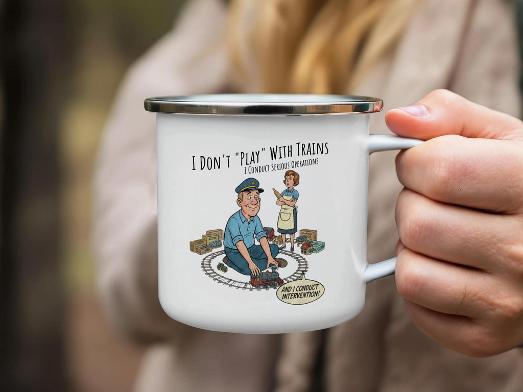 Don't Play With Trains Mug, Funny Train Conductor Gift, Train Lover, Railway Coffee Cup, Gift for Train Enthusiasts
