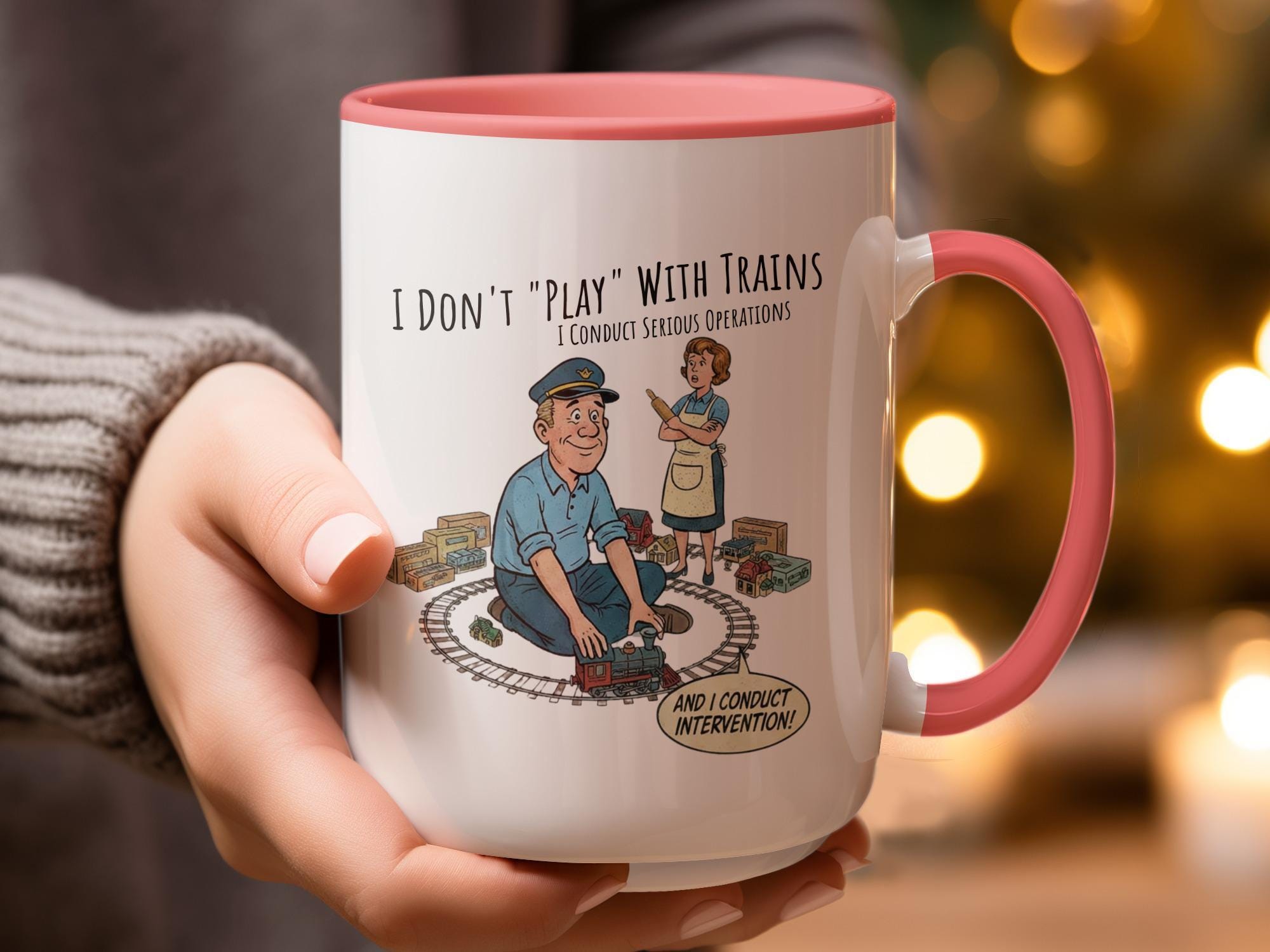Funny Train Enthusiast Mug, Train Lover Gift, Model Train Collector Present, Unique Coffee Cup, Train Hobbyist Humor Mug