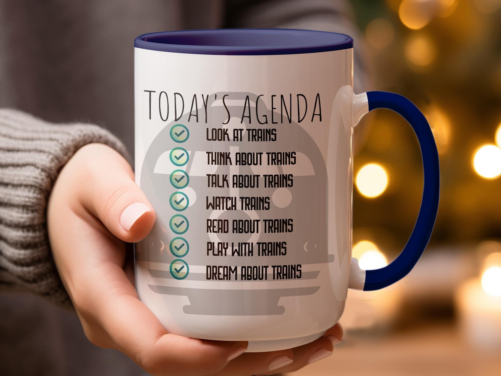 Train Lover Coffee Mug, Train Enthusiast Gift, Today's Agenda Mug, Fun Train Mug,  Train Hobby Mug, Perfect Train Gifts
