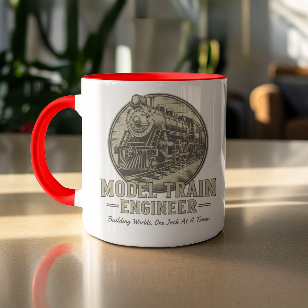 Model Train Engineer Mug, Train Enthusiast Gift, Train Lover Coffee Cup, Vintage Train Mug, Railroad Worker Present, Train Collector Gift