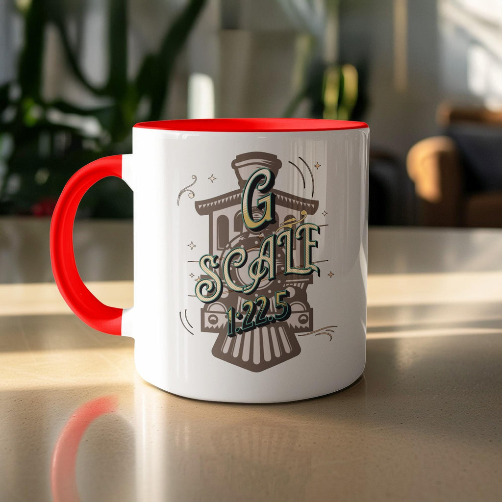 Train enthusiast coffee mug, G Scale 1225 novelty train lover gift, vintage steam locomotive, unique train collector present