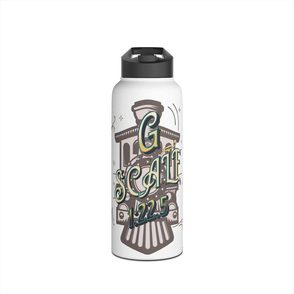 Train themed water bottle, vintage train design water bottle, G Scale 1225 print, train lover gifts, travel hydration flask