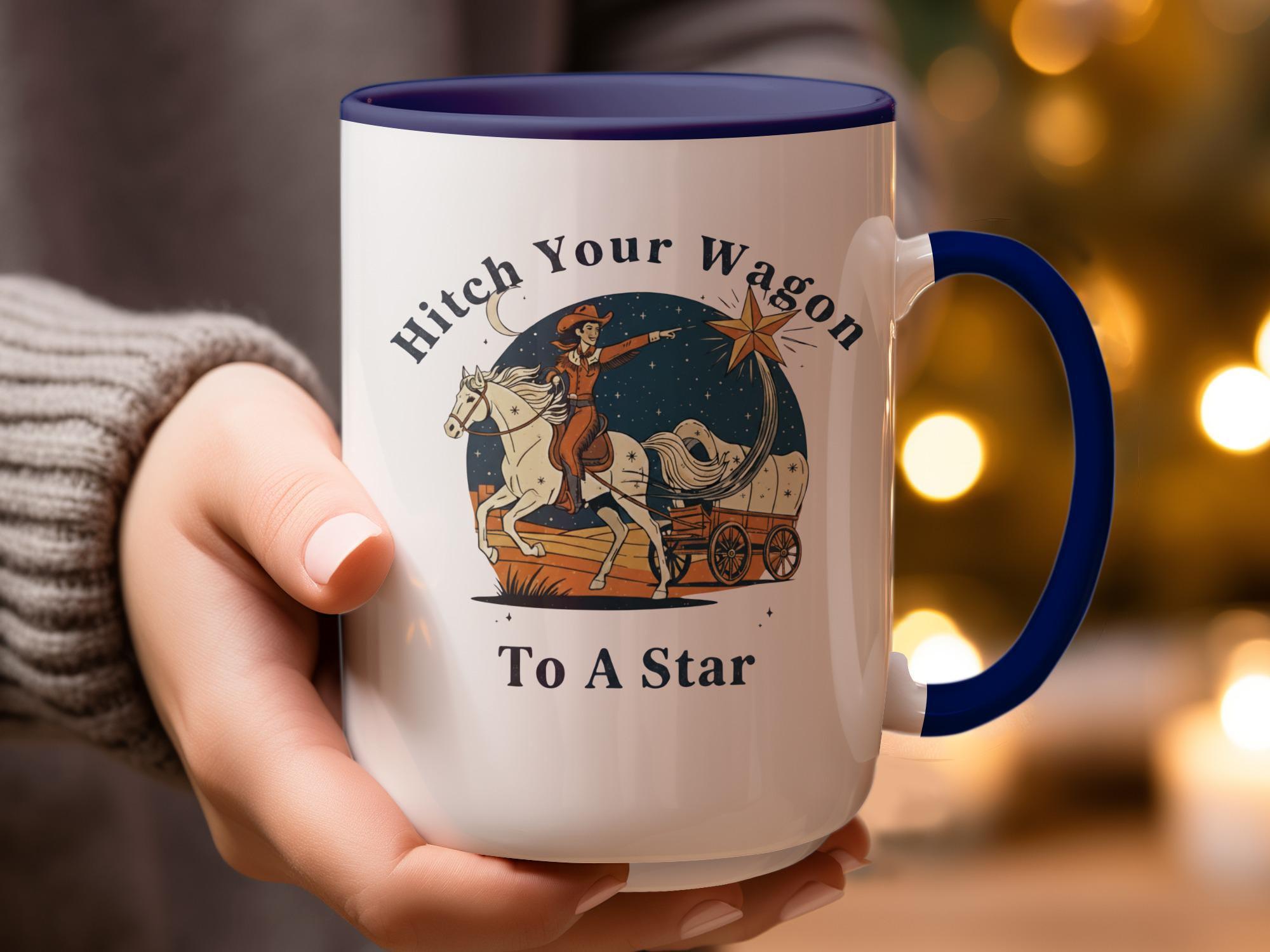 Hitch Your Wagon to a Star Mug, Inspirational Coffee Cup, Motivational Tea Mug, Unique Gift Idea, Space Themed Drinkware