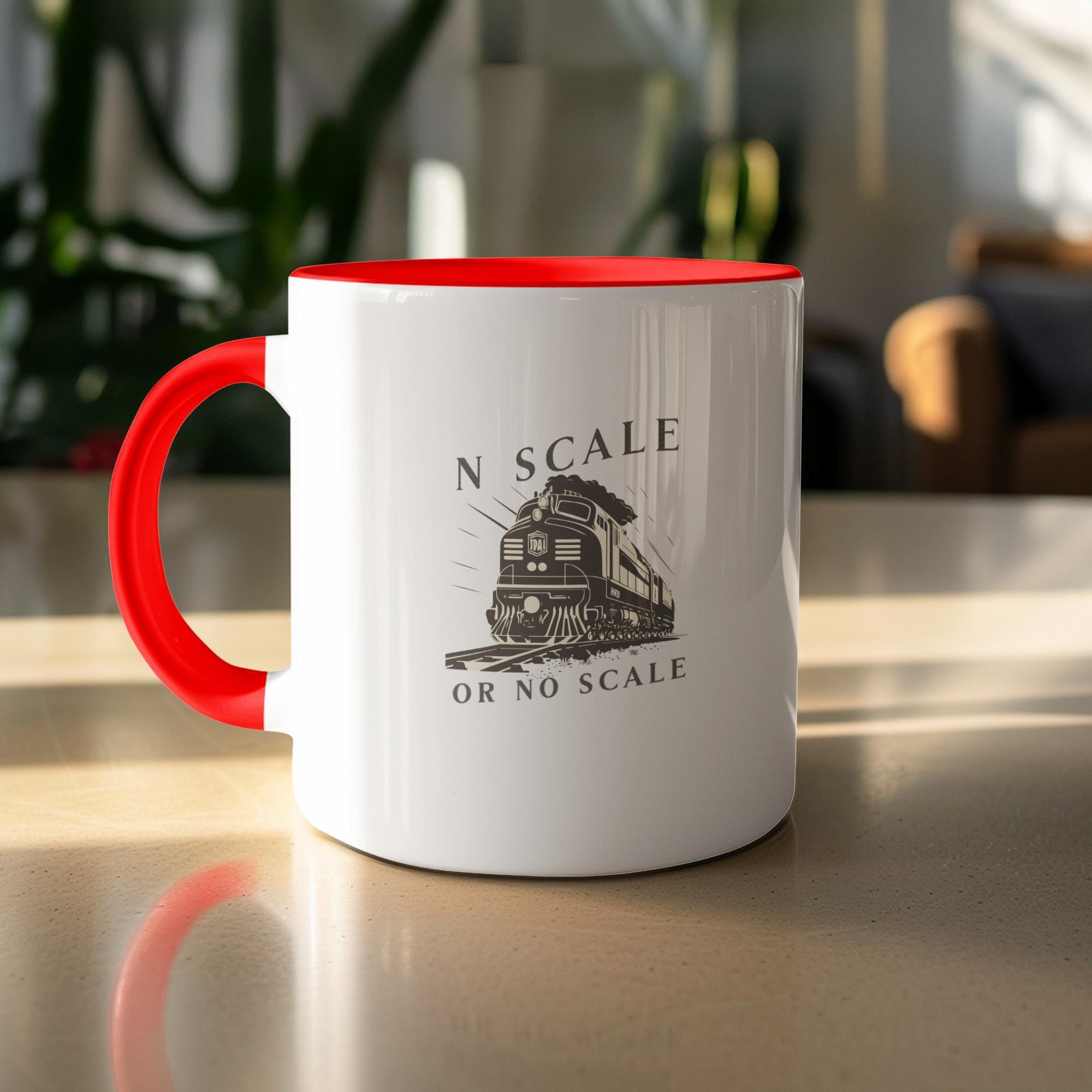 N Scale Train Mug, Model Railroad Coffee Cup, Train Enthusiast Gift, Railway Hobbyist Mug, Collector's Train Mug, Train Lover Gift