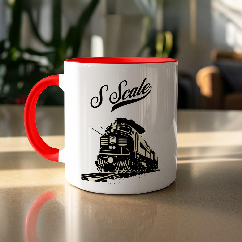 Vintage Train Ceramic Mug, S Scale Train Mug, Perfect Gift for Train Lovers, Black and White Train Mug, Railroad Enthusiast Gift