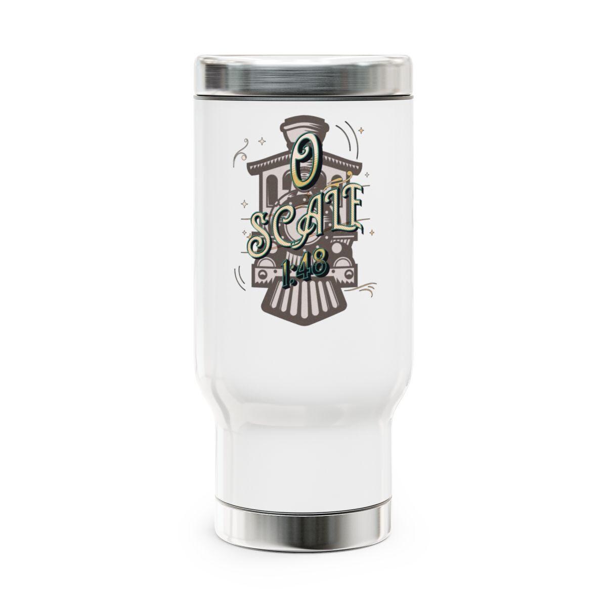 Train Tumbler, Custom Train Mug, O Scale Model Train Gift, Collectible Train Merchandise, Railroad Enthusiast Travel Cup