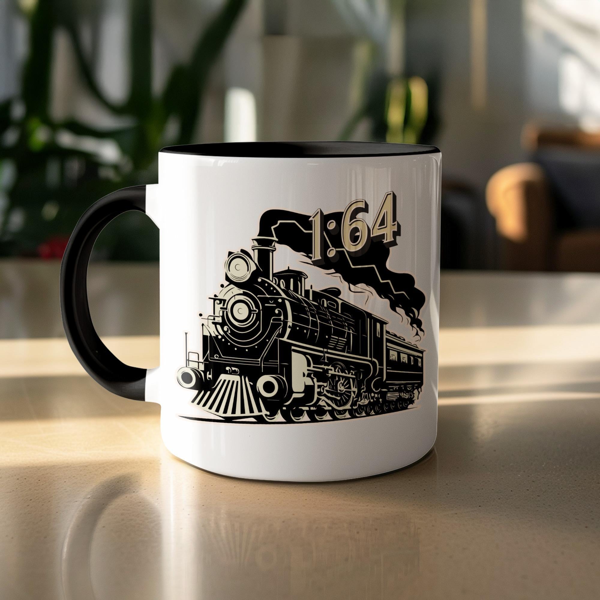Vintage Train Coffee Mug, Train Lover Gift, Steam Locomotive Mug, Nostalgic Railway Mug, Train Enthusiast Mug, Retro Train Cup