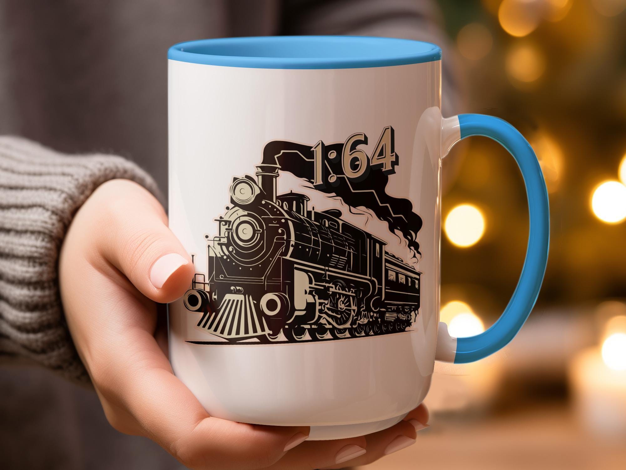 Vintage Train Mug, Retro Locomotive Coffee Cup, Train Lover Gift, Nostalgic Railway Mug, Collectible Train Memorabilia, 16 oz Mug