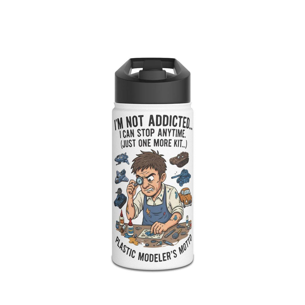 Funny Hobbyist Water Bottle, Plastic Modeler's Motto, I Can Stop Anytime Design, Perfect Gift for Model Kit Builders