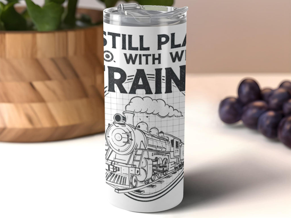 Train Travel Mug, Train Lover Gift, Travel Tumbler, Vintage Train Design, Railfan Gift, Train Enthusiast Cup, Train Coffee Tumbler