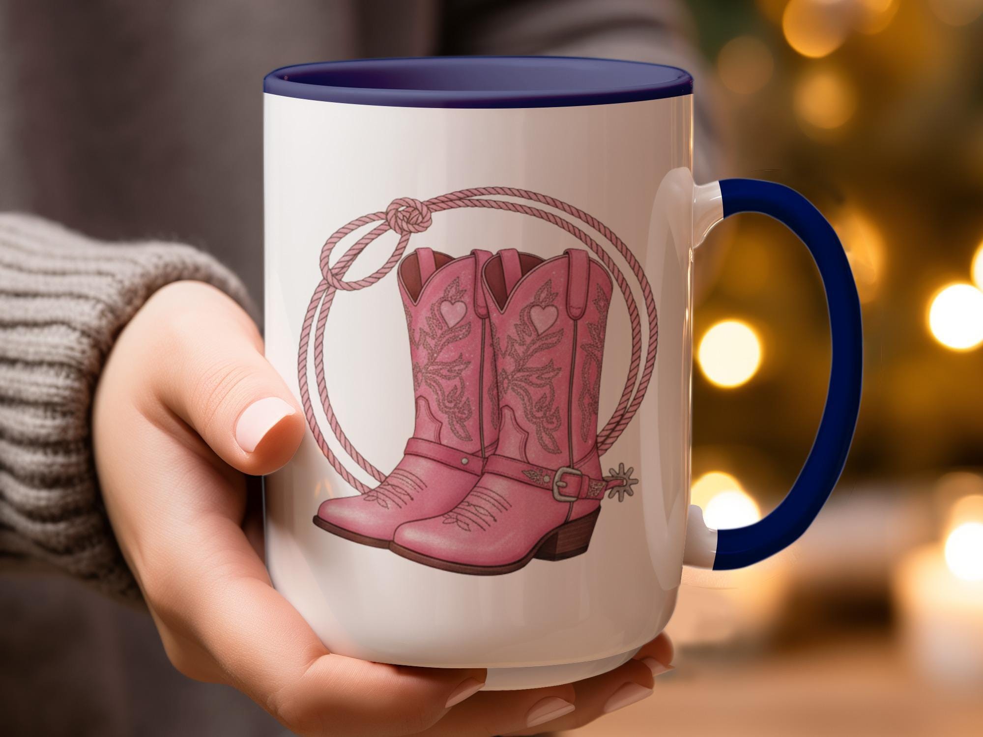 Cowboy Boots Coffee Mug, Western Theme Mug, Rodeo Cowgirl Boots Mug, Rustic Country Mug, Pink Boots Cup, Gift for Cowgirl, Unique Mug