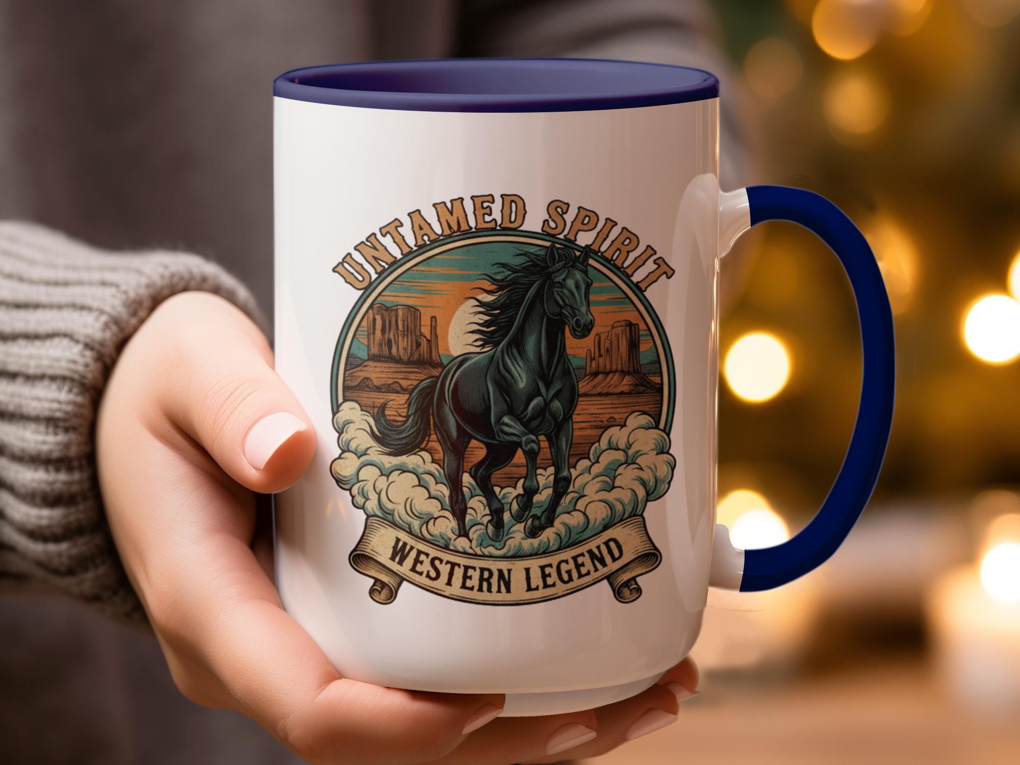 Untamed Spirit Horse Mug, Western Legend Coffee Cup, Rustic Horse Lover Gift, Wild Horse Artwork Mug, Cowboy Decor, Western Themed Mug