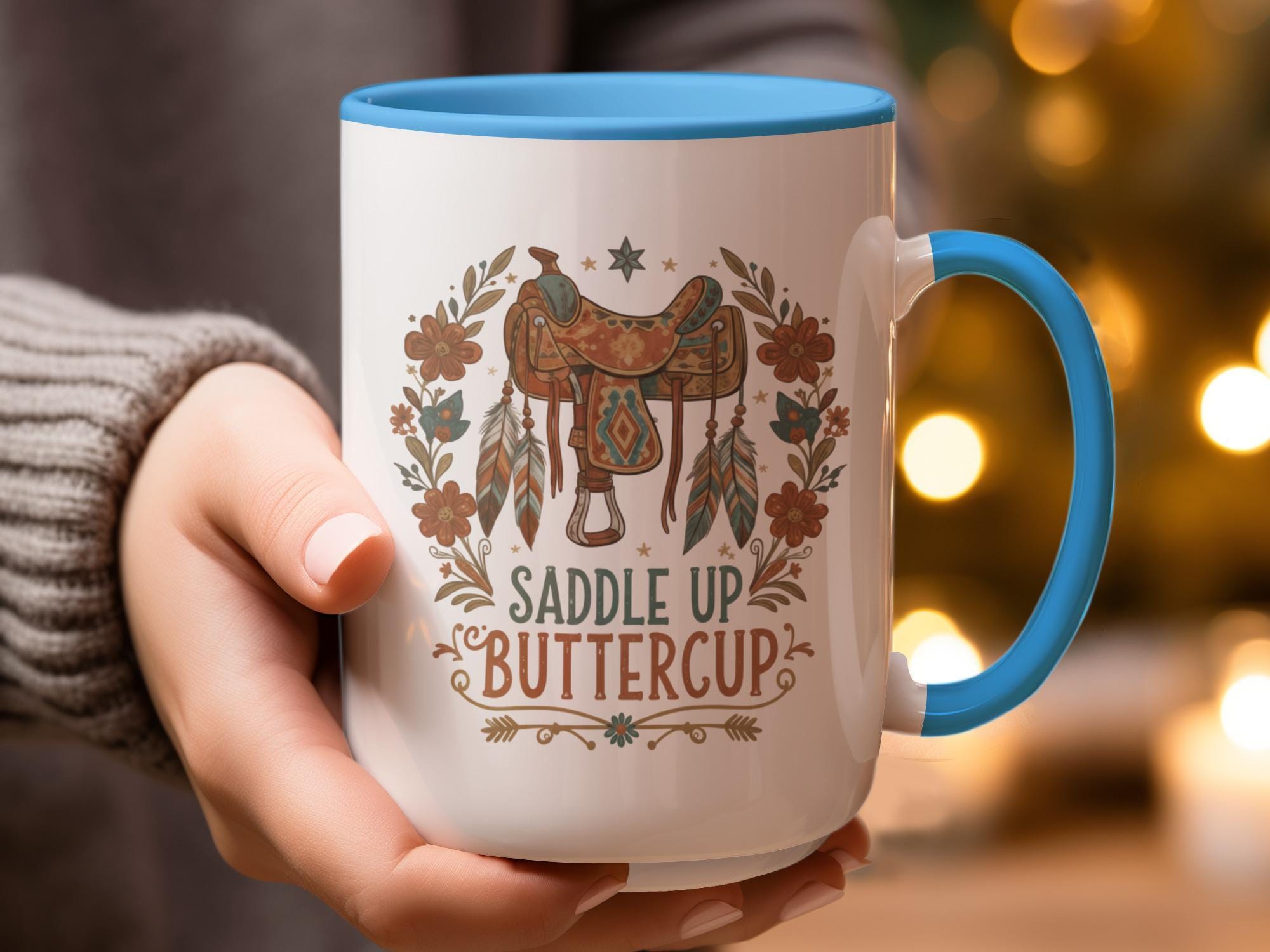 Saddle Up Buttercup Mug, Rustic Western Coffee Cup, Cowboy Rodeo Gift, Country Horse Lover Mug, Farmhouse Decor
