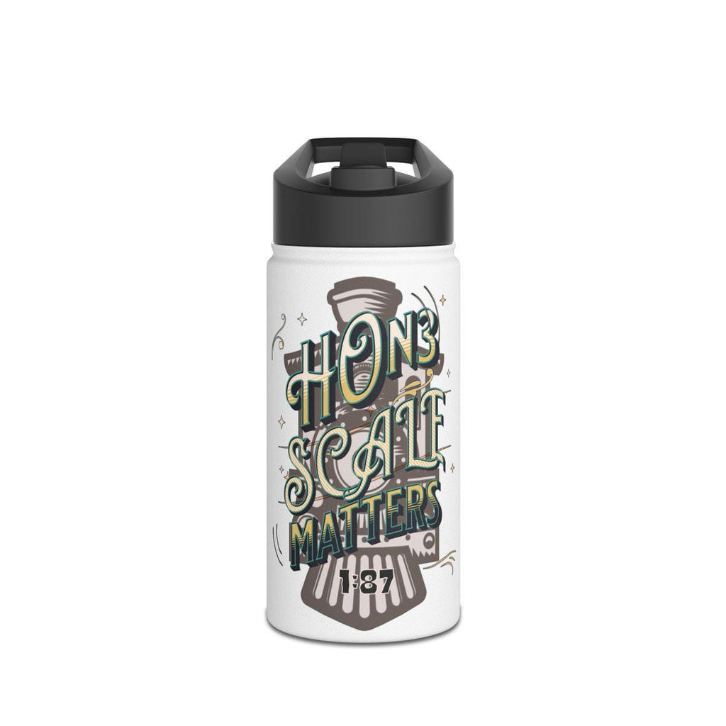 HO Scale Matters Water Bottle for Model Train Enthusiasts, Custom Train Design Bottle, Railway Hobbyist Gift, Train Lover Bottle