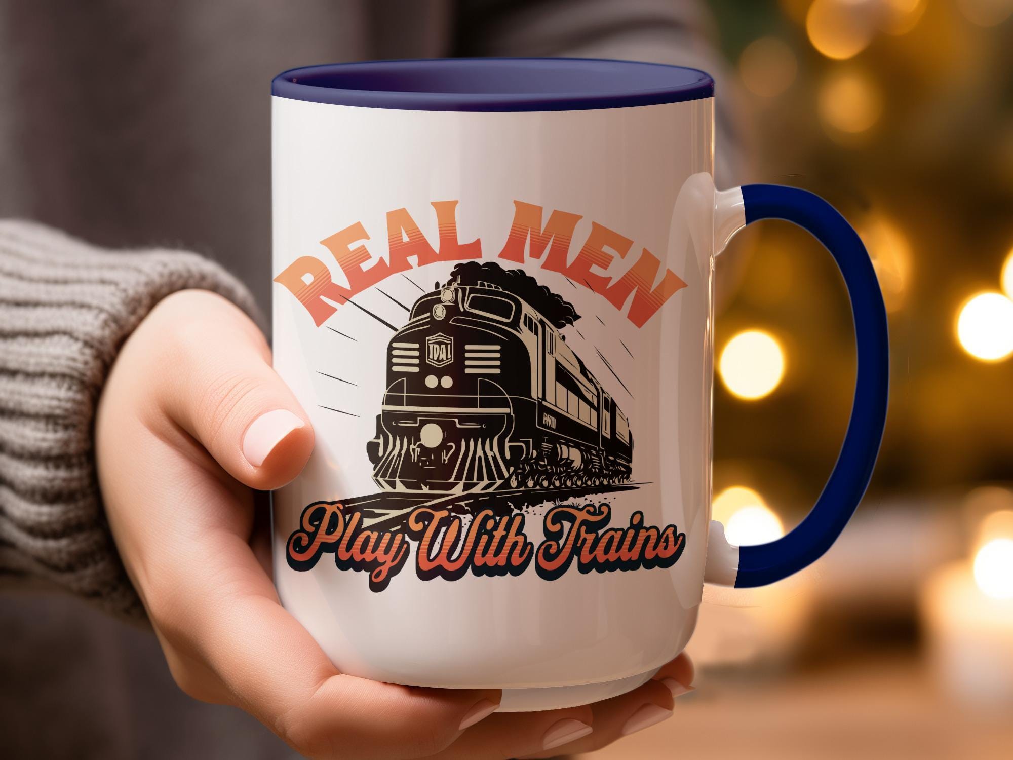 Real Men Play With Trains Mug, Train Lover Gift, Coffee Mug For Train Enthusiasts, Unique Train Themed Present