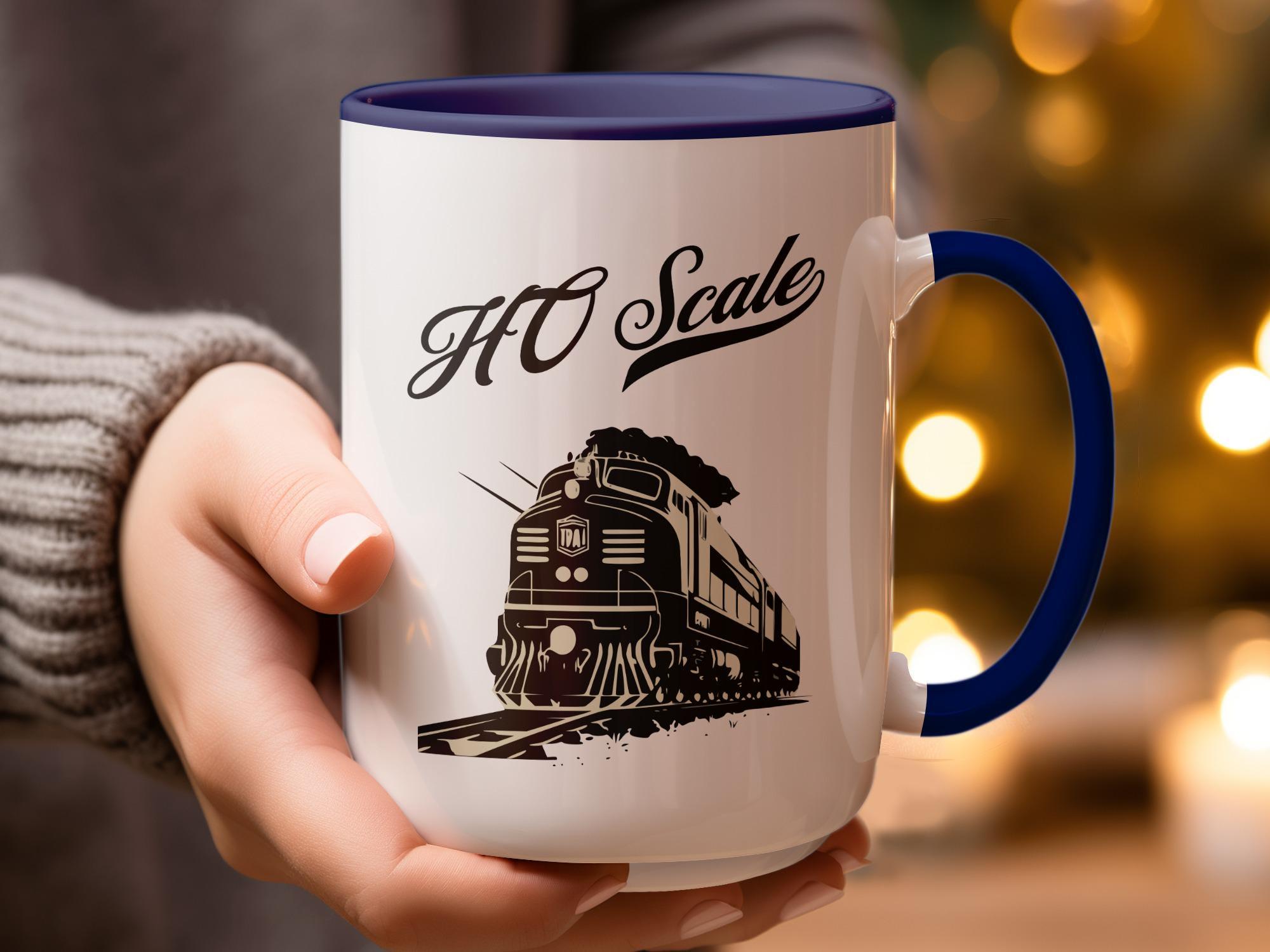 Model Train Coffee Mug, HO Scale Train Mug Gift, Vintage Locomotive Train Lover Mug, Enthusiast Railway Collectible Cup