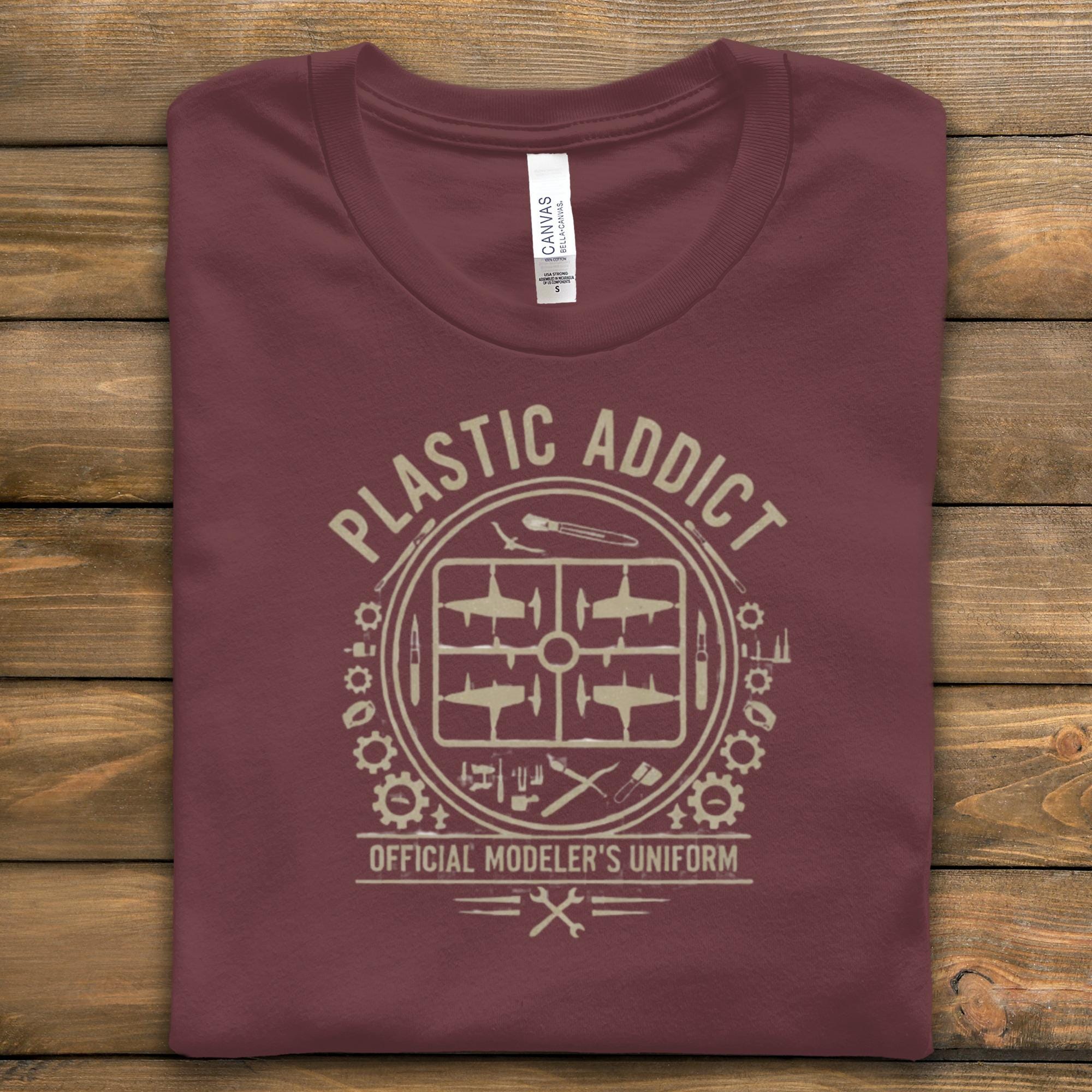 Plastic Addict Modeler's Uniform T-shirt, Hobby Enthusiast Tee, Gift for Model Kit Builders, Unique Modeler Gift Idea