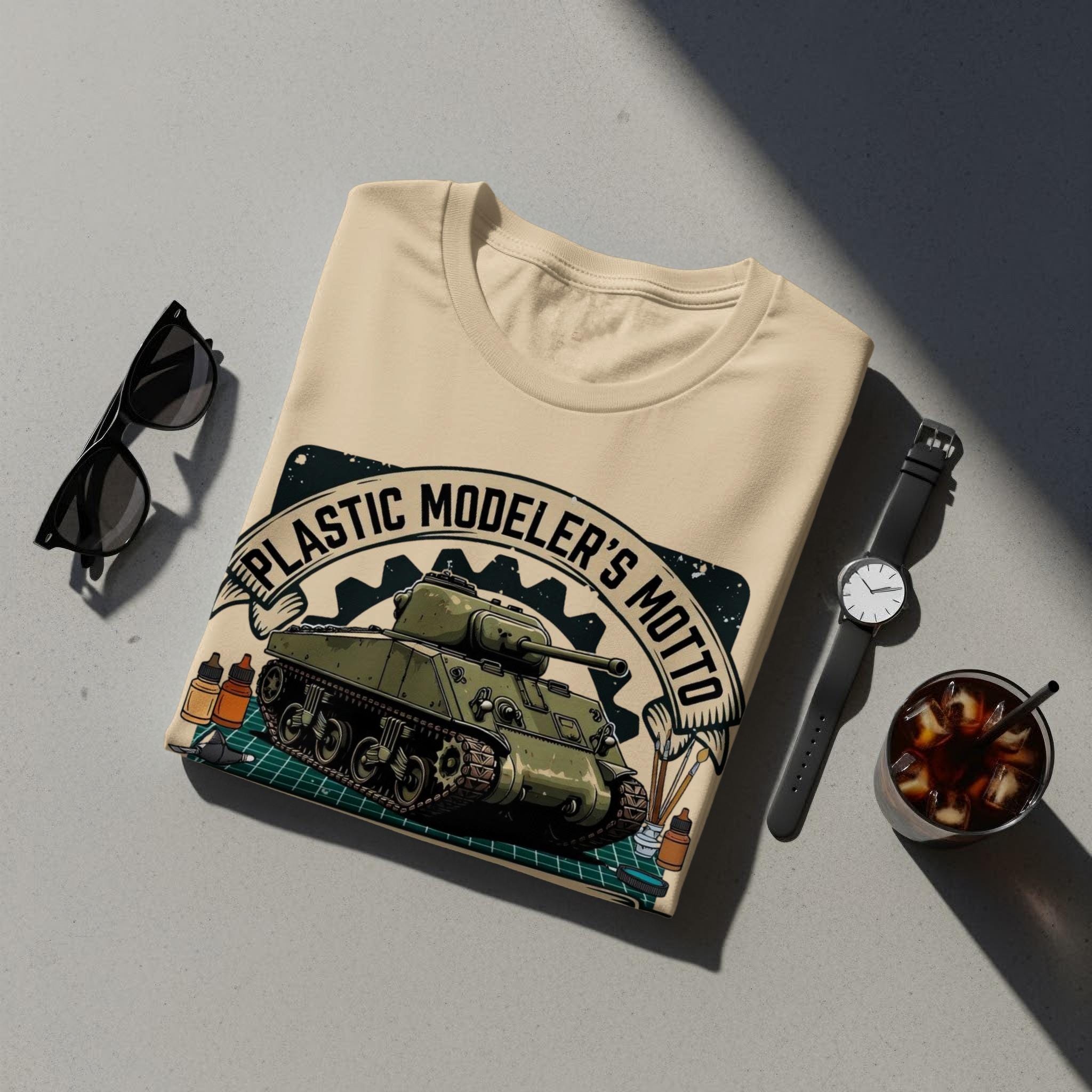 Plastic Modeler's Motto T-Shirt, Tank Enthusiast Tee, Hobbyist Gift Shirt, Military Model Lovers, Scale Model Tank Top
