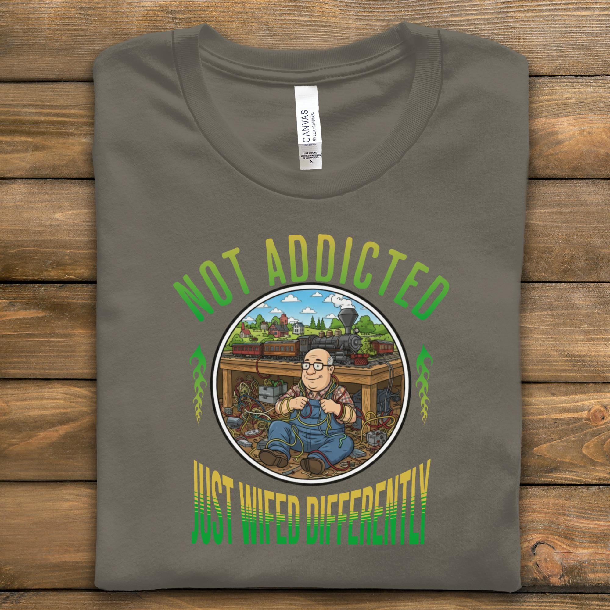 Not Addicted Just Wired Differently Shirt, Funny Graphic Tee, Gamer Gift, Geeky Humor T-Shirt, Unique Novelty Present, Cool Nerd Apparel