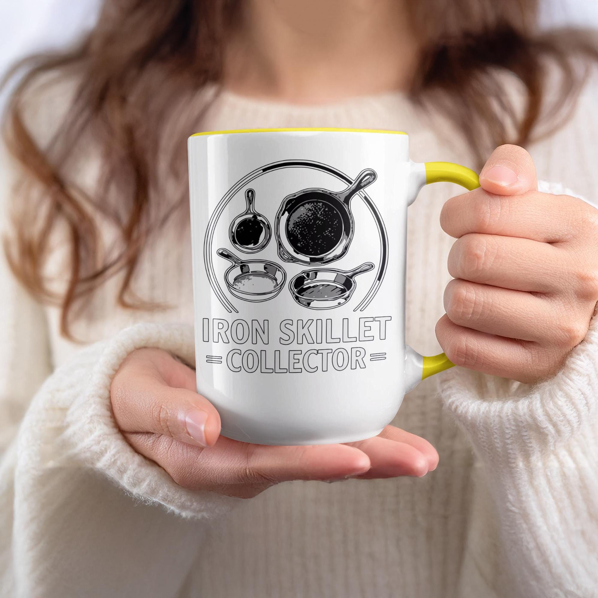 Iron Skillet Collector Coffee Mug, Funny Cast Iron Skillet Lover Gift, Unique Kitchen Decor, Perfect Gift for Cast Iron Enthusiasts