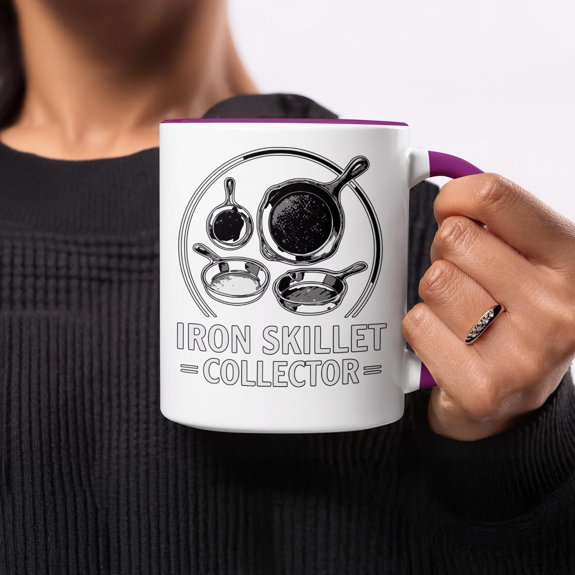 Iron Skillet Collector Mug, Funny Cooking Enthusiast Gift, Cast Iron Pan Lover, Chef Kitchen Decor, Unique Coffee Cup