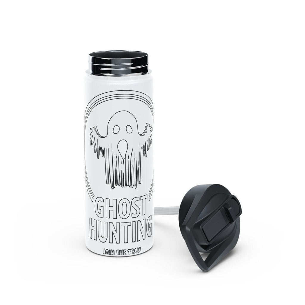 Ghost Hunting Travel Mug, Stainless Steel Insulated Coffee Tumbler, Spooky Adventure Cup, Fun Halloween Gift, Ghostbusters Fan Flask
