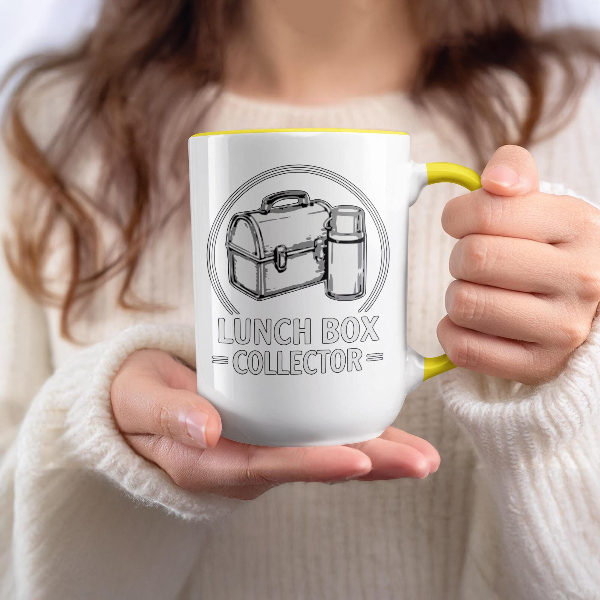 Vintage Lunch Box Collector Mug, Retro Lunch Box Design Coffee Mug, Unique Gift for Collectors, Fun Office Mug, Quirky Kitchen Cup