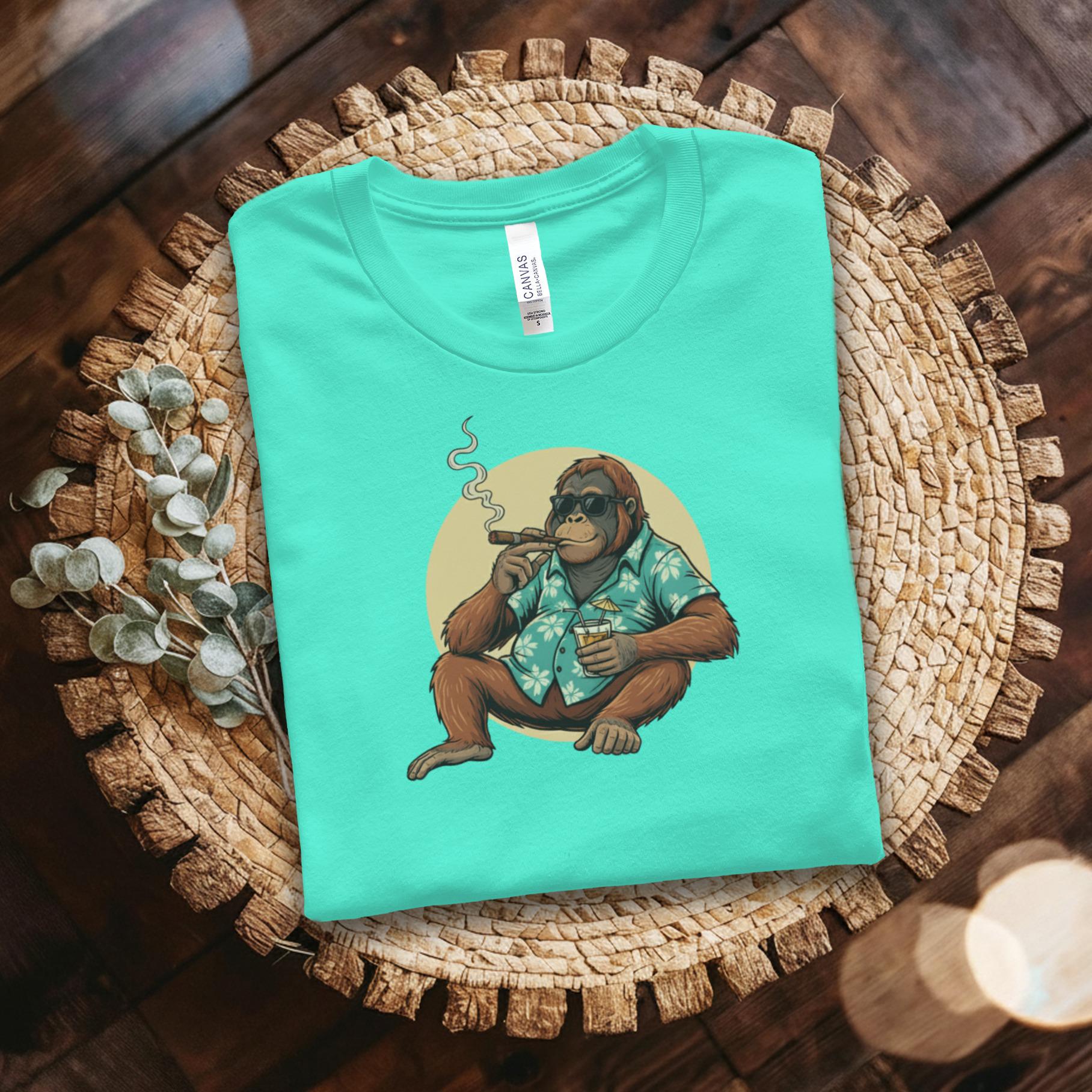 Funny Smoking Monkey Shirt, Cool Animal Graphic Tee, Unique Gift for Men and Women, Casual Summer T-shirt, Trendy Apparel