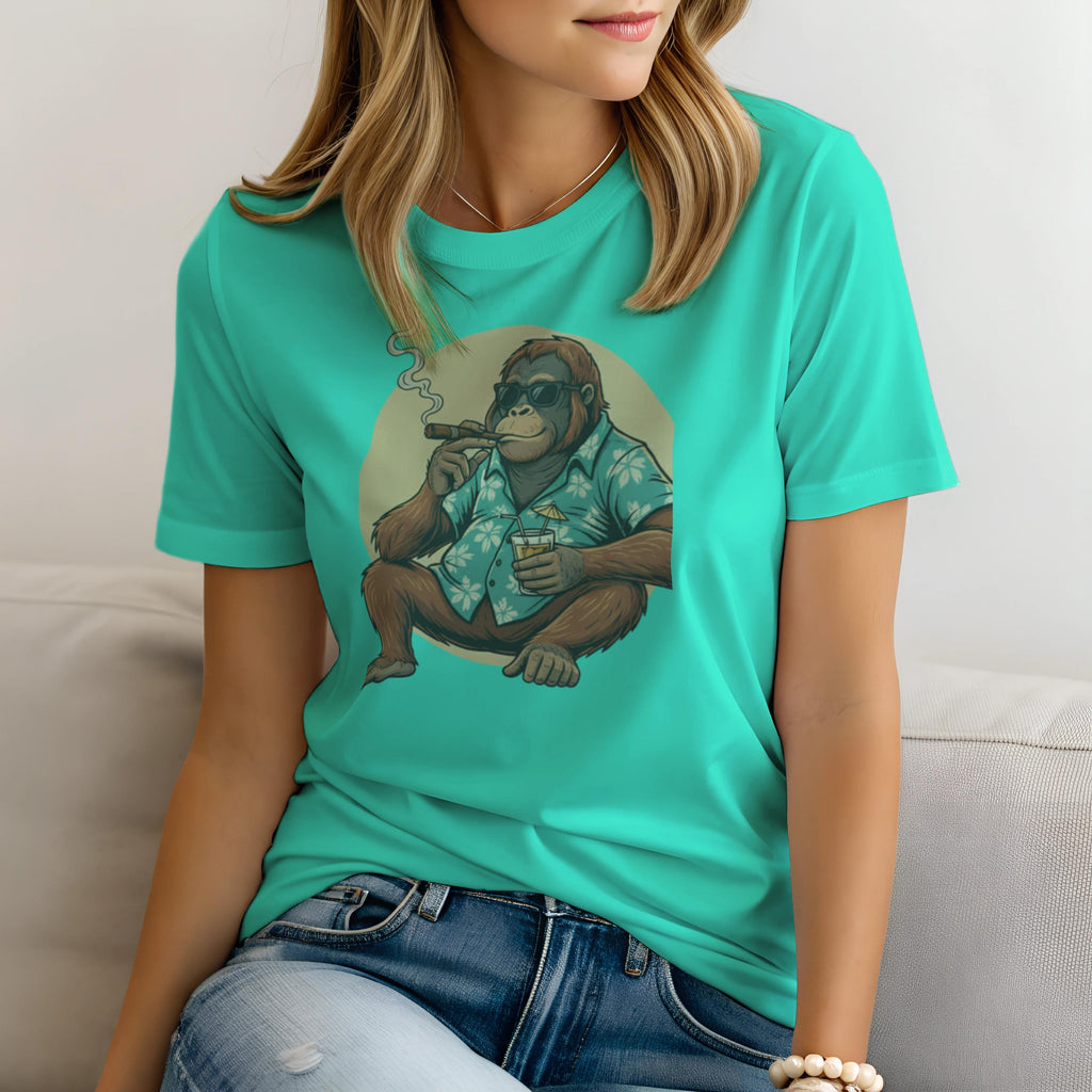 Funny Gorilla T-Shirt, Cool Smoking Ape Tee, Graphic Animal Shirt, Trendy Casual Wear, Unique Design Top, Unisex Novelty Gift
