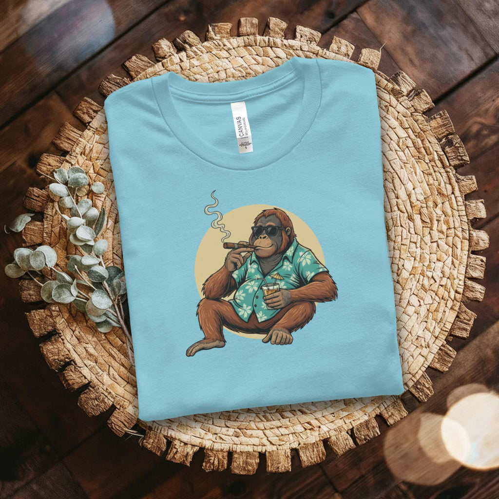 Cool Gorilla Smoking T-Shirt, Funny Animal Graphic Tee, Unique Gift for Animal Lovers, Trendy Casual Shirt for Men and Women