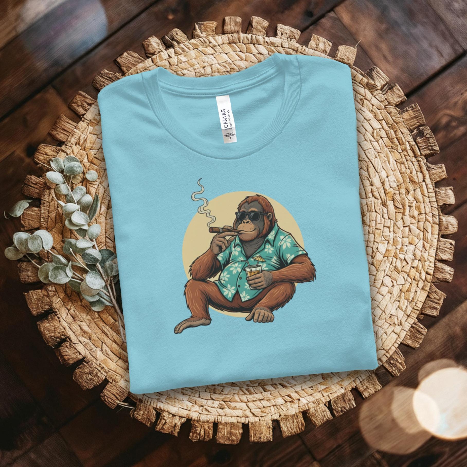 Cool Gorilla Smoking T-Shirt, Funny Animal Graphic Tee, Unique Gift for Animal Lovers, Trendy Casual Shirt for Men and Women