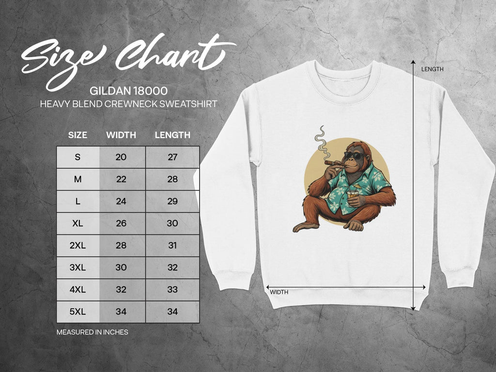 Funny Smoking Monkey Sweatshirt, Cool Orangutan Pullover, Graphic Animal Sweater, Unique Ape Shirt, Gift for Animal Lovers