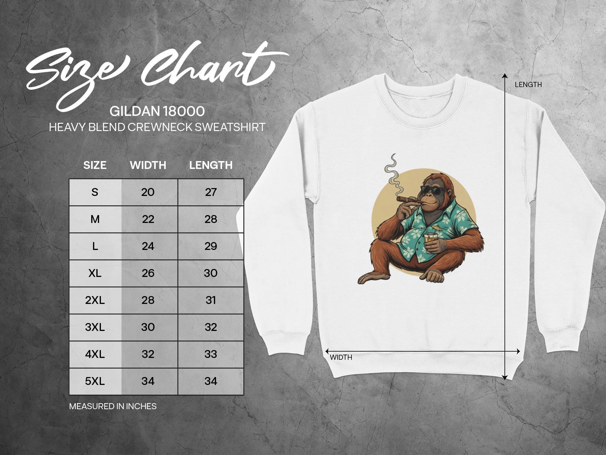 Funny Smoking Monkey Sweatshirt, Cool Orangutan Pullover, Graphic Animal Sweater, Unique Ape Shirt, Gift for Animal Lovers