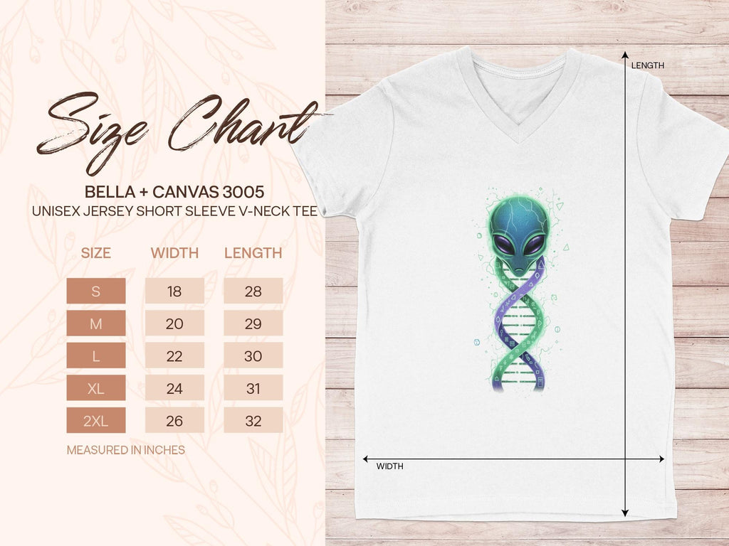 Alien DNA Graphic Unisex T-Shirt, Science Fiction Alien Art Tee, Unique Alien Design Shirt, Cool Alien Gift, Fun Sci-Fi T-Shirt